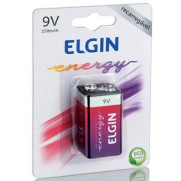 Bateria Recarregável Energy 9V 250 mAh Elgin