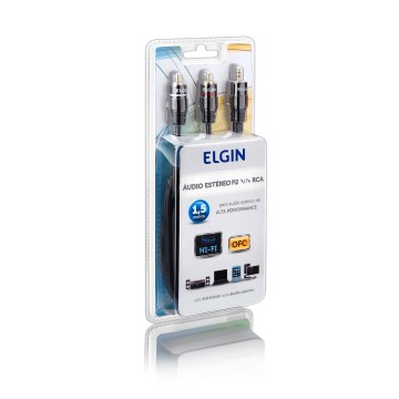 Cabo de Áudio Estéreo P2 x RCA Elgin P2-RCA HIFI 1,5m