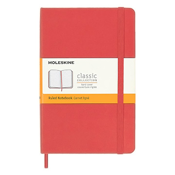 Caderno Moleskine Capa Dura Clássico Pautado Vermelho