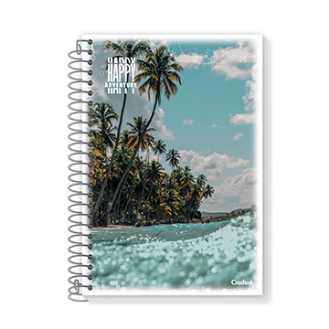 Caderno 1/4 Espiral Capa Flexível Happy 140x202mm 48fls