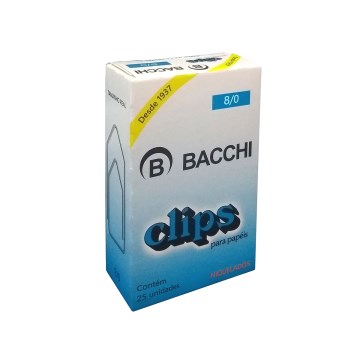 Clips Niquelado Bacchi N°8/0 CX 25UN