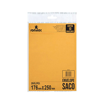 Envelope Saco Kraft Ouro 176x250mm PCT 10UN