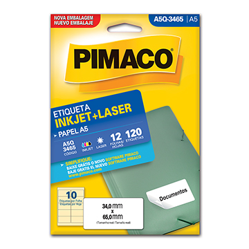 Etiqueta Adesiva Pimaco A5Q-3465 34,0mmx65,0mm PCT 12fls