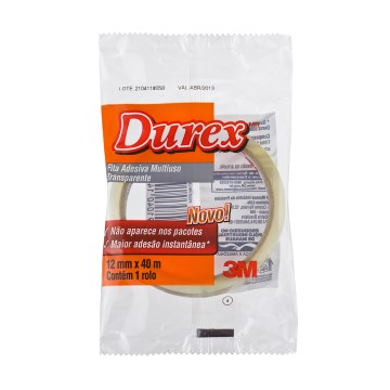 Fita Adesiva 3M 12mmX40m Durex Transparente