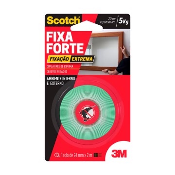 Fita Dupla Face Scotch 3M 24mmX2m Fixa Forte Fix-extrema