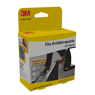 Fita Antiderrapante Safety Walk 3M Adesiva 50mm x 5M Preta