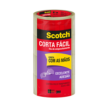 Fita Adesiva Scotch 3M 45mmX40m Corta Fácil c/4UN