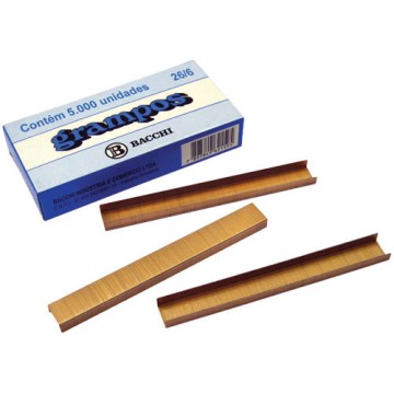 Grampos Bacchi Cobreados 26/6 CX 1.000UN