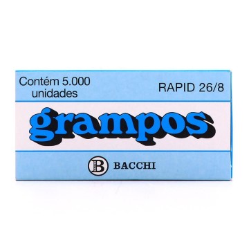 Grampos Bacchi Cobreados 26/8 CX 5.000UN