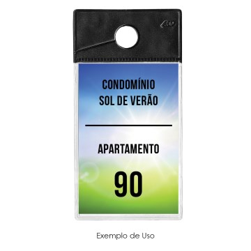 Crachá Identificador ACP 90mmx140mm Auto Tarja Preto 100UN
