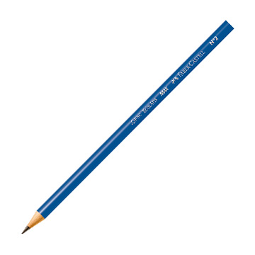 Lápis Grafite Faber Castell 1210 Azul N°2 Redondo Preto