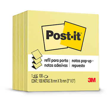 Bloco Adesivo Post-it 3M 76X76mm Amarelo com 4UN
