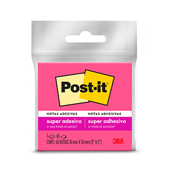 Bloco Adesivo Post-it 3M 76X76mm Rosa