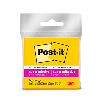 Bloco Adesivo Post-it 3M 76X76mm Amarelo Neon