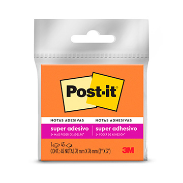 Bloco Adesivo Post-it 3M 76X76mm Laranja