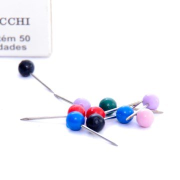 Alfinete para Mapas Bacchi Sortido CX 50UN