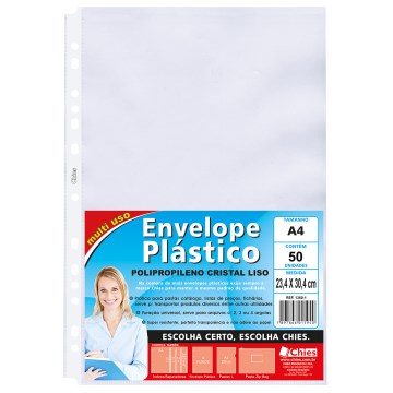 Saco Plástico Chies Hemon A4 Furo Universal PCT 50UN
