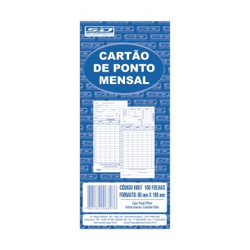 Cartão Ponto Mensal São Domingos Port. MTB Palha PCT 100UN