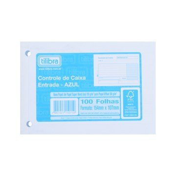 Bloco Controle de Caixa Tilibra Entradas Azul c/ 100fls