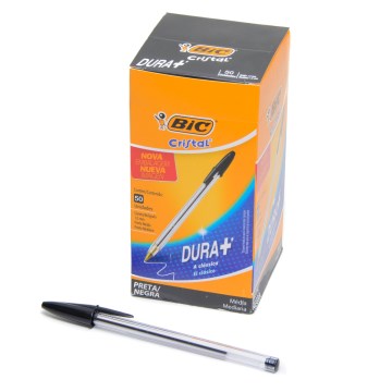 Caneta Esferográfica Bic Cristal 1.0mm Preta CX 50UN