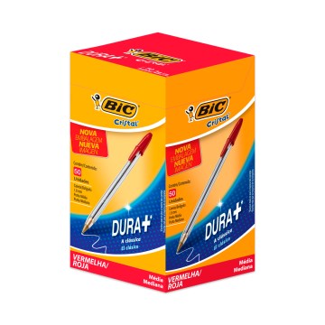 Caneta Esferográfica Bic Cristal 1.0mm Vermelha CX 50UN