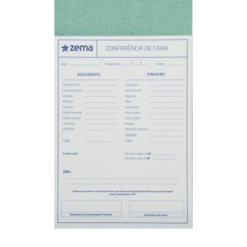 Bloco Conferência de Caixa Zema 100fls