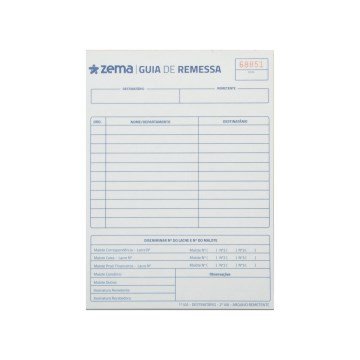Bloco Guia de Remessa Zema