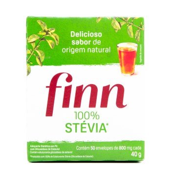 Adoçante Pó Finn Stévia Sachê 8g CX 50UN