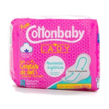 Absorvente Feminino Cotton Baby Gel com Abas PCT 8UN