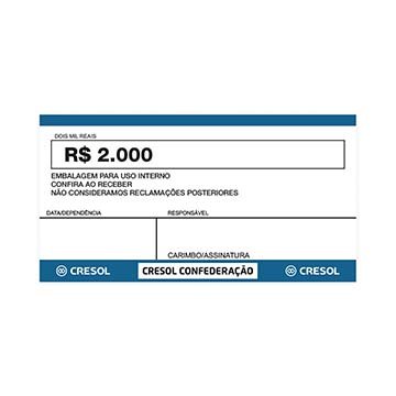 Etiqueta Dinheiro com Valor (2 mil) Cresol PCT 100UN