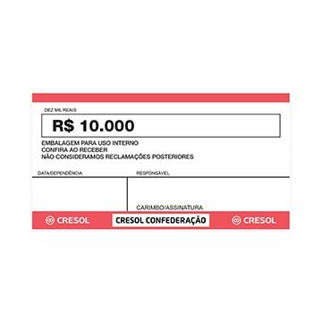 Etiqueta Dinheiro com Valor (10 mil) Cresol PCT 100UN