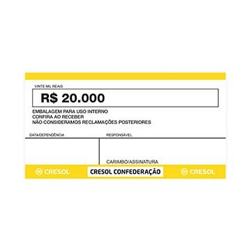 Etiqueta Dinheiro com Valor (20 mil) Cresol PCT 100UN