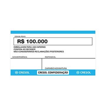 Etiqueta Dinheiro com Valor (100 mil) Cresol PCT 100UN