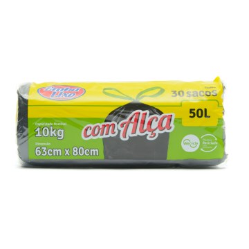 Saco para Lixo Embalixo com Alças Preto 50L 30UN
