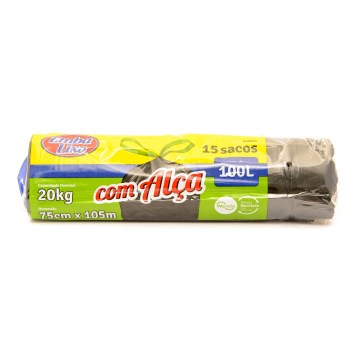 Saco para Lixo Embalixo com Alças Preto 100L 15UN
