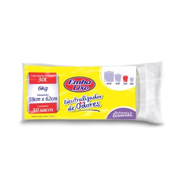 Saco para Lixo Embalixo Neutraliz Odores Lavanda 30L 30UN