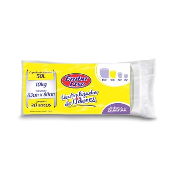 Saco para Lixo Embalixo Neutraliz Odores Lavanda 50L 30UN