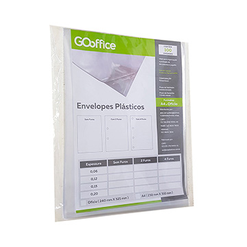 Saco Plástico Go Office sem Furos 520x320mm 0,15m PCT 100UN