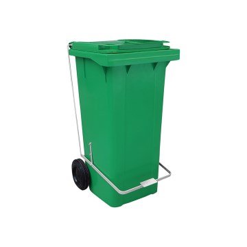 Contêiner Plástico Verde com Pedal 120L