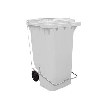 Contêiner Plástico Branco com Pedal 240L