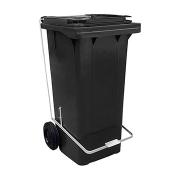 Contêiner Plástico Preto com Pedal 120L