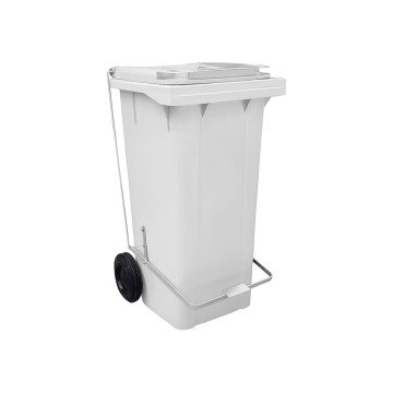 Contêiner Plástico Branco com Pedal 120L
