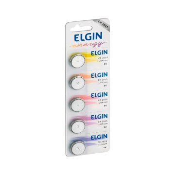 Bateria de Lithium 3V CR2025 Elgin Blister 5 Unidades