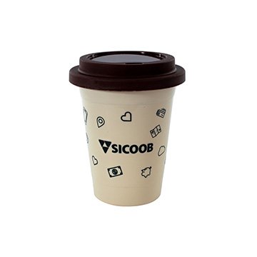 Copo Café Sicoob com Tampa 400ml PCT 10UN
