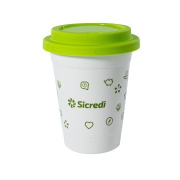 Copo Café Sicredi com Tampa 400ml PCT 10UN