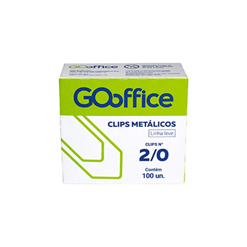 Clips Galvanizado Go Office 2/0 Fio 0,90mm Leve CX 100UN