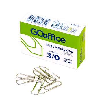 Clips Galvanizado Go Office 3/0 Fio 1,00mm Leve CX 50UN