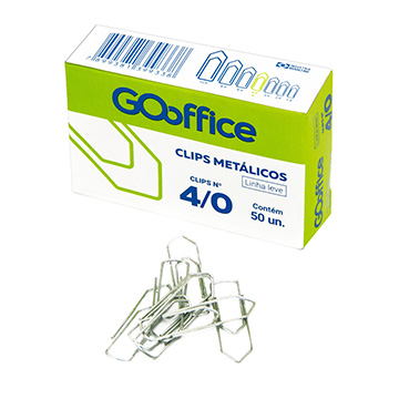 Clips Galvanizado Go Office 4/0 Fio 1,00mm Leve CX 50UN