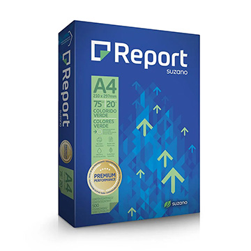 Papel Report A4 210x297mm Verde 75g PCT 500fls