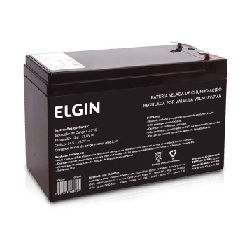 Bateria Chumbo Elgin VRLA 12V 7Ah Selada